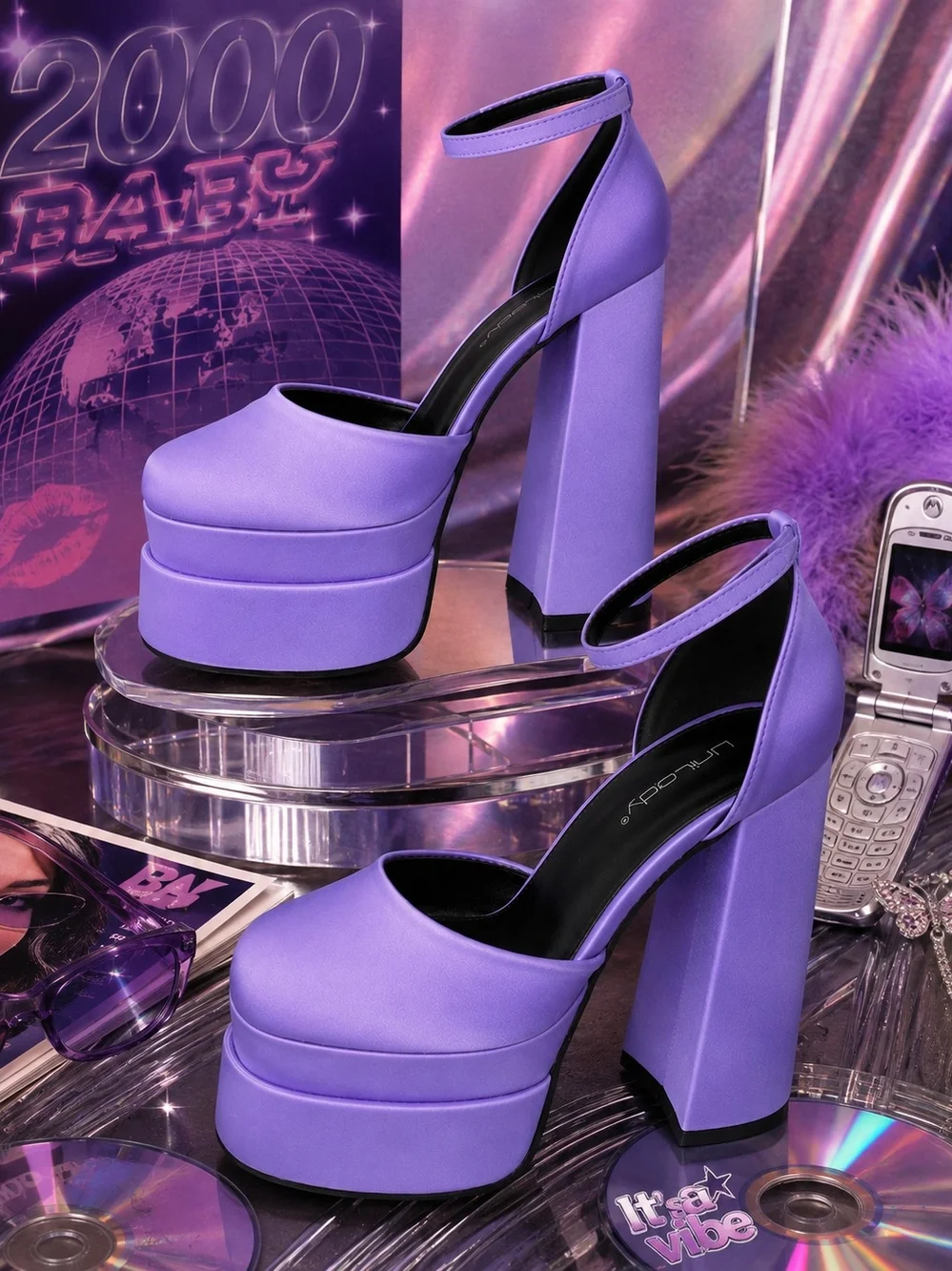 Unilady “Ava” Lilac Platform Mary Jane Chunky Heels – Size 6.5 – New in Box